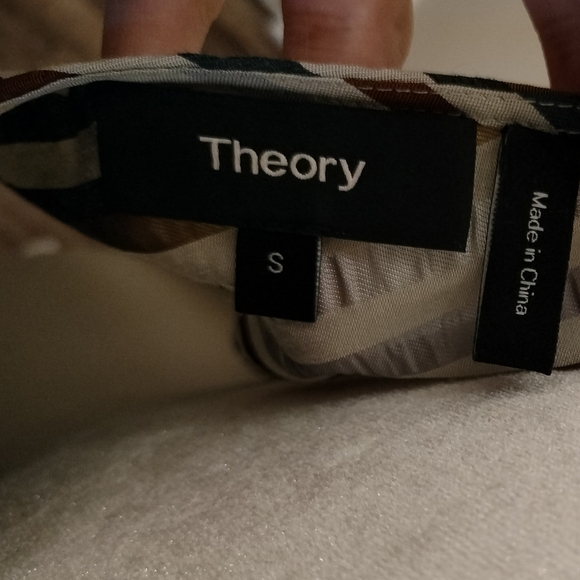 NWOT Theory Linen Blend Sheer Stripe Boxy Fit Tank Top Neutral Lightweight S - Picture 4 of 4